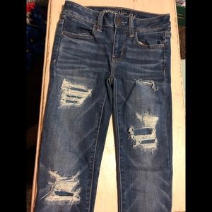 American Eagle rip and repair skinny jeans